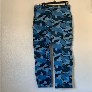 Blue Camo Cargo Pants